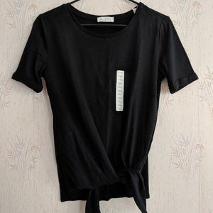 NWT Green Envy Organic Cotton Tie Front Tee Sz S